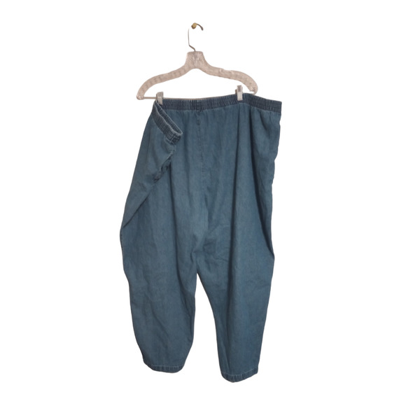 Basic Editions Elastic Waist Pull On Stretch Blue Jeans Size 4X Denim 38"L - Picture 2 of 3